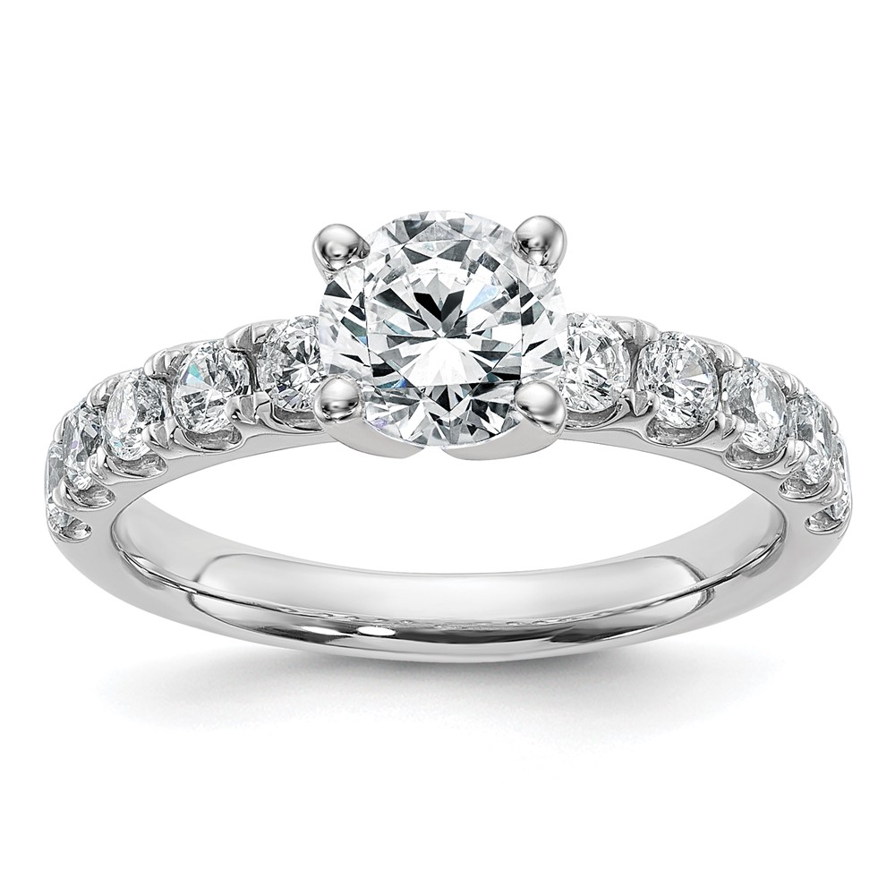 14K White Gold Certified 1.62 Carat Lab Grown Diamond VS+ F+ Round Complete Engagement Ring