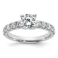 14K White Gold Certified 1.62 Carat Lab Grown Diamond VS+ F+ Round Complete Engagement Ring view 1