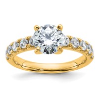 14K Yellow Gold Certified 2.20 Carat Lab Grown Diamond VS+ F+ Round Complete Engagement Ring view 1