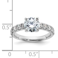 14K White Gold Certified 2.20 Carat Lab Grown Diamond VS+ F+ Round Complete Engagement Ring view 2