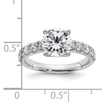 14K White Gold Certified 2.75 Carat Lab Grown Diamond VS+ F+ Round Complete Engagement Ring view 2