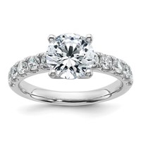 14K White Gold Certified 2.75 Carat Lab Grown Diamond VS+ F+ Round Complete Engagement Ring view 1