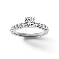 14K White Gold Certified 2.20 Carat Lab Grown Diamond VS+ F+ Round Complete Engagement Ring view 3