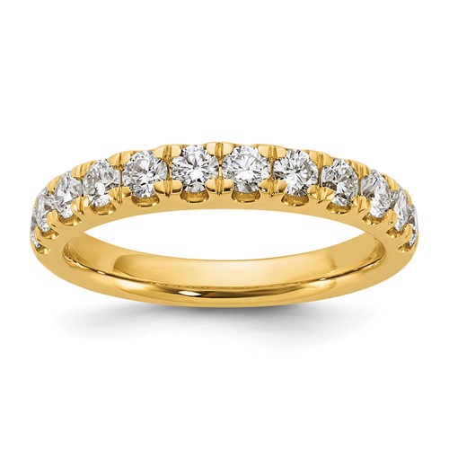 14K Yellow Gold 0.88 Carat Lab Grown Diamond VS+ F+ Complete Wedding Band