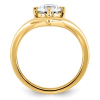 14K Yellow Gold Round Certified Lab Grown VS SI+ G+ Complete Diamond Ring view 2