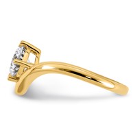14K Yellow Gold Round Certified Lab Grown VS SI+ G+ Complete Diamond Ring view 3