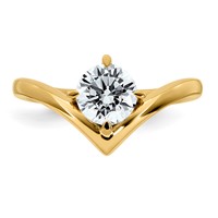 14K Yellow Gold Round Certified Lab Grown VS SI+ G+ Complete Diamond Ring view 4
