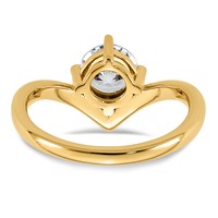 14K Yellow Gold Round Certified Lab Grown VS SI+ G+ Complete Diamond Ring view 5