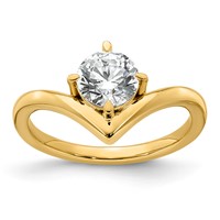 14K Yellow Gold Round Certified Lab Grown VS SI+ G+ Complete Diamond Ring view 1