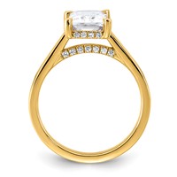 14K Yellow Gold 2.17 Carat Certified Lab Grown Diamond VS SI+ G+ Complete Radiant Hidden Halo Engagment Ring view 2