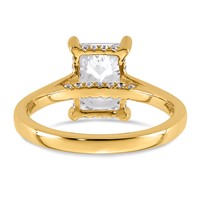 14K Yellow Gold 2.17 Carat Certified Lab Grown Diamond VS SI+ G+ Complete Radiant Hidden Halo Engagment Ring view 5