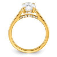 14K Yellow Gold 2.17 Carat Certified Lab Grown Diamond VS SI+ G+ Complete Oval Hidden Halo Engagement Ring view 2