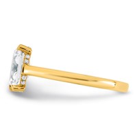 14K Yellow Gold 2.17 Carat Certified Lab Grown Diamond VS SI+ G+ Complete Oval Hidden Halo Engagement Ring view 3