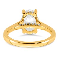 14K Yellow Gold 2.17 Carat Certified Lab Grown Diamond VS SI+ G+ Complete Oval Hidden Halo Engagement Ring view 5