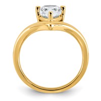 14K Yellow Gold Pear Certified Lab Grown VS SI+ G+ Complete Diamond Ring view 2