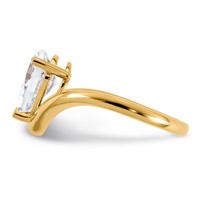 14K Yellow Gold Pear Certified Lab Grown VS SI+ G+ Complete Diamond Ring view 3