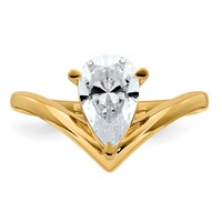 14K Yellow Gold Pear Certified Lab Grown VS SI+ G+ Complete Diamond Ring view 4