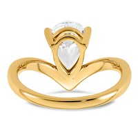 14K Yellow Gold Pear Certified Lab Grown VS SI+ G+ Complete Diamond Ring view 5