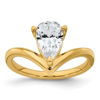 14K Yellow Gold Pear Certified Lab Grown VS SI+ G+ Complete Diamond Ring view 1