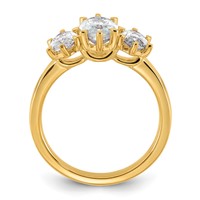 14K Yellow Gold Marquise Certified Lab Grown VS SI+ G+ Complete Diamond Ring view 2