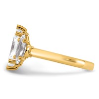 14K Yellow Gold Marquise Certified Lab Grown VS SI+ G+ Complete Diamond Ring view 3