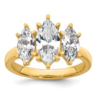 14K Yellow Gold Marquise Certified Lab Grown VS SI+ G+ Complete Diamond Ring view 1