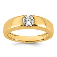 14K Yellow Gold Lab Grown VS SI+ G+ Complete Diamond Ring view 1