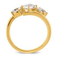 14K Yellow Gold Lab Grown VS SI+ G+ Complete Diamond Ring view 2