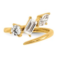14K Yellow Gold Lab Grown VS SI+ G+ Complete Diamond Ring view 3