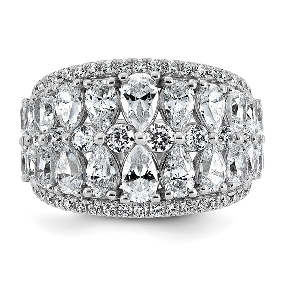 14k 3 3/4 carat Lab Grown Diamond VS+ F+ Complete Fashing Ring