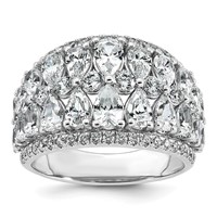 14K White Gold 3.75 Carat Lab Grown Diamond VS+ F+ Complete Fashing Ring view 1