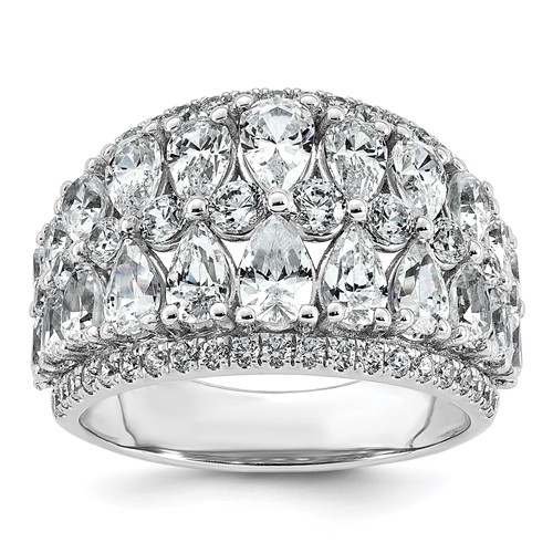 14K White Gold 3.75 Carat Lab Grown Diamond VS+ F+ Complete Fashing Ring