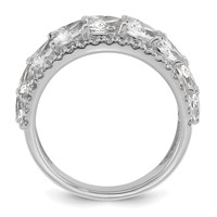 14K White Gold 3.25 Carat Lab Grown Diamond VS+ F+ Complete Fashion Ring view 2