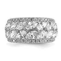 14K White Gold 3.25 Carat Lab Grown Diamond VS+ F+ Complete Fashion Ring view 4
