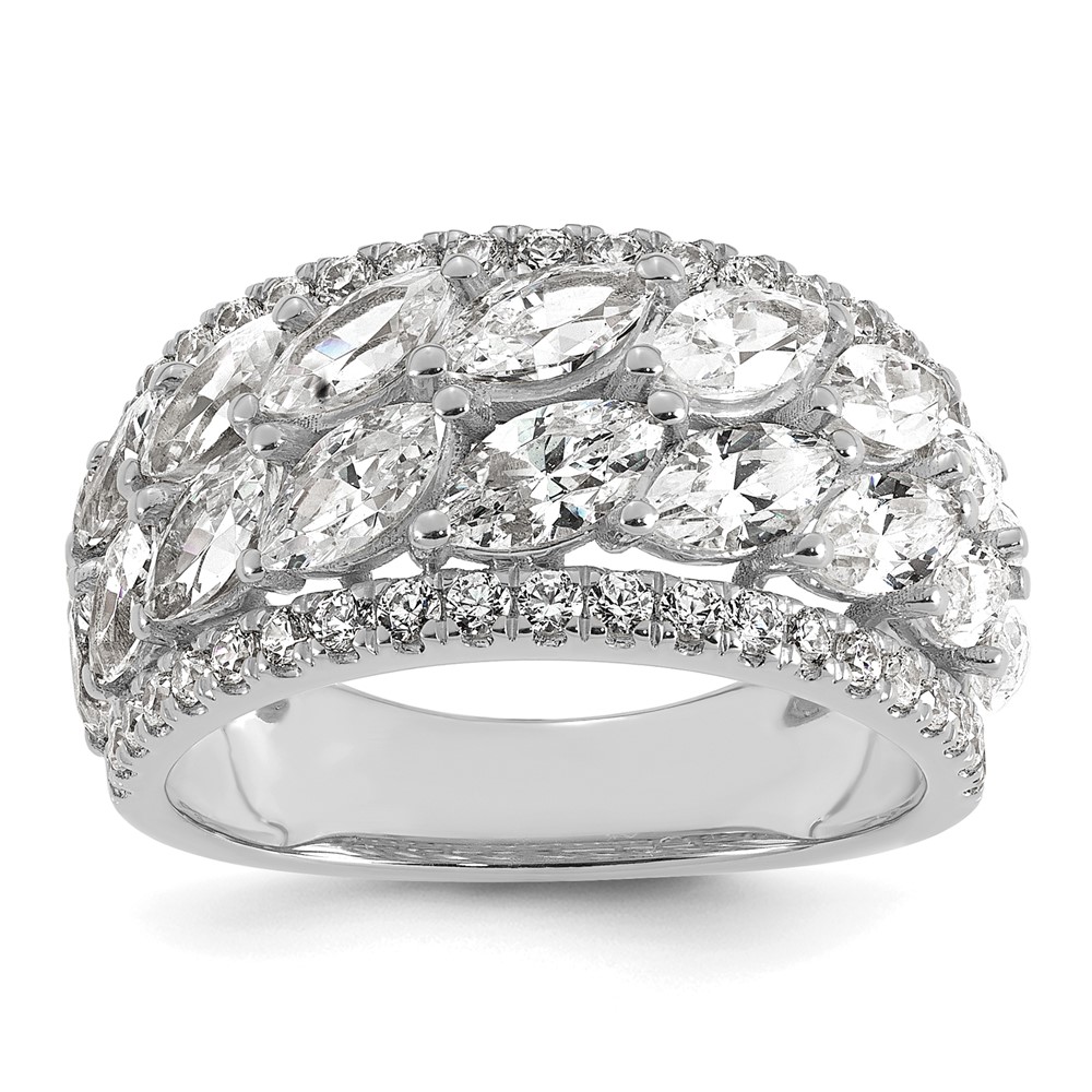 14K White Gold 3.25 Carat Lab Grown Diamond VS+ F+ Complete Fashion Ring