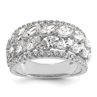 14K White Gold 3.25 Carat Lab Grown Diamond VS+ F+ Complete Fashion Ring view 1
