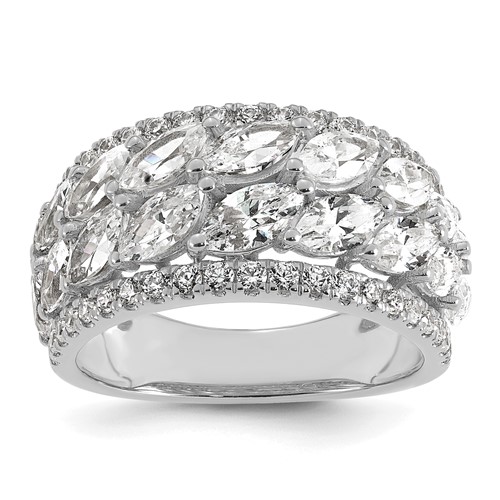14K White Gold 3.25 Carat Lab Grown Diamond VS SI+ G+ Complete Fashion Ring