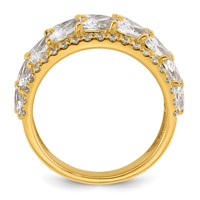 14K Yellow Gold 3.25 Carat Lab Grown Diamond VS+ F+ Complete Fashion Ring view 2
