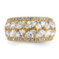 14K Yellow Gold 3.25 Carat Lab Grown Diamond VS+ F+ Complete Fashion Ring view 4