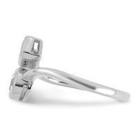 14K White Gold 1 Carat Lab Grown Diamond VS+ F+ Complete Two Stone Bezel Set Fashion Ring view 3