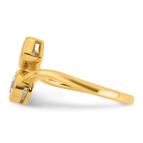 Gold Diamond 2-Stone Fashion Rings