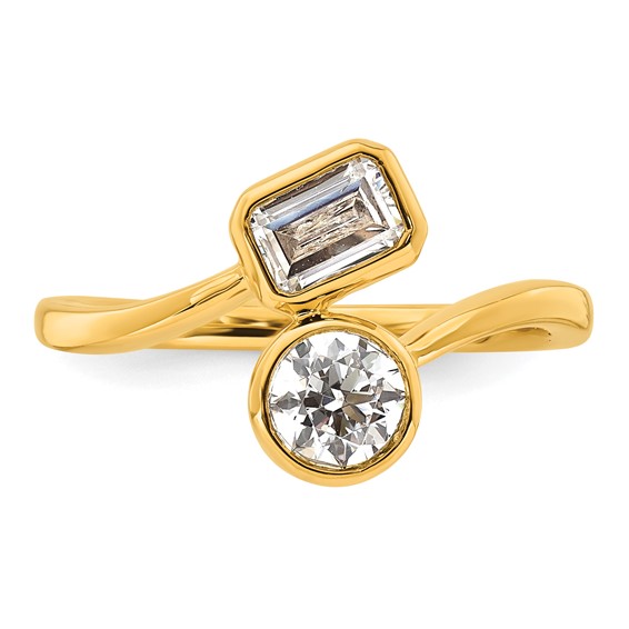 Gold Diamond 2-Stone Fashion Rings