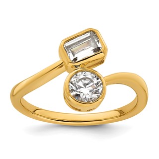 Gold Diamond 2-Stone Fashion Rings