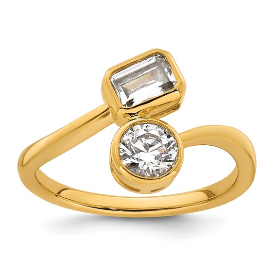 Gold Diamond 2-Stone Fashion Rings