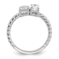 14K White Gold 1 Carat Lab Grown Diamond VS+ F+ Complete Two Stone Fashion Ring view 2