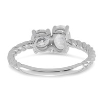 14K White Gold 1 Carat Lab Grown Diamond VS+ F+ Complete Two Stone Fashion Ring view 5