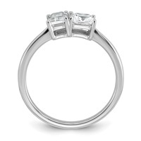 14K White Gold 1 Carat Lab Grown Diamond VS+ F+ Complete Two Stone Fashion Ring view 2