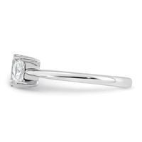 14K White Gold 1 Carat Lab Grown Diamond VS+ F+ Complete Two Stone Fashion Ring view 3