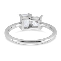 14K White Gold 1 Carat Lab Grown Diamond VS+ F+ Complete Two Stone Fashion Ring view 5
