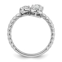 14K White Gold 1 Carat Lab Grown Diamond VS+ F+ Complete Three Stone Fashion Ring view 2